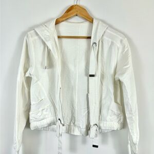 Cotton cropped top with zip